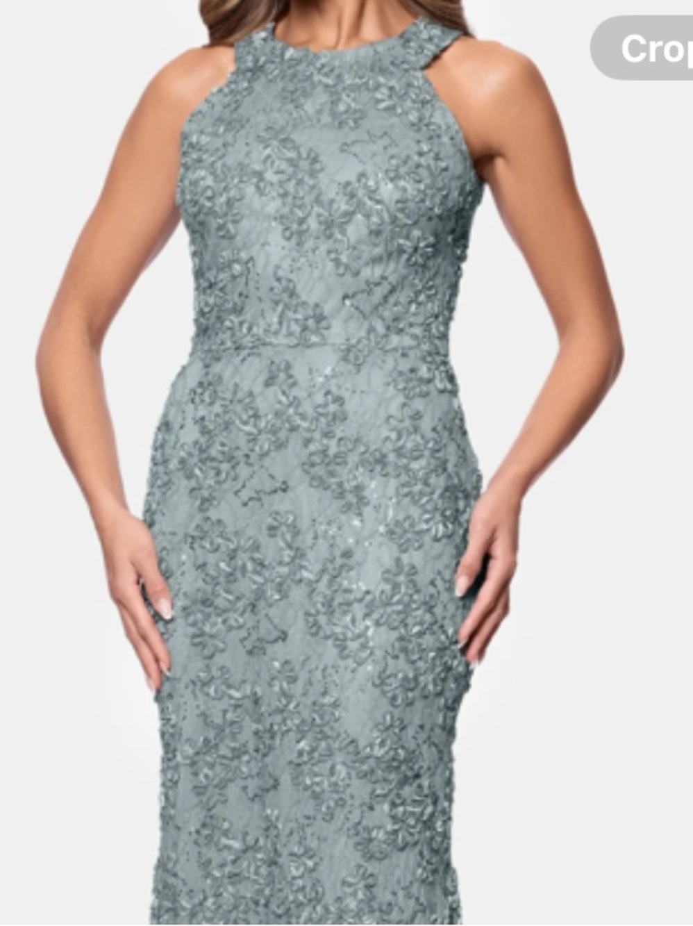 Xscape Sage Embellished Sheath Gown